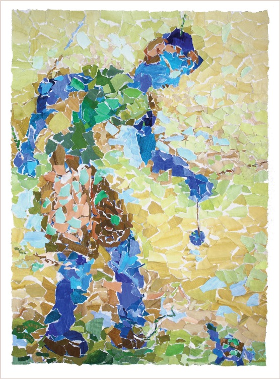 ילד וצב משחקים ביו-יו - קולאז'